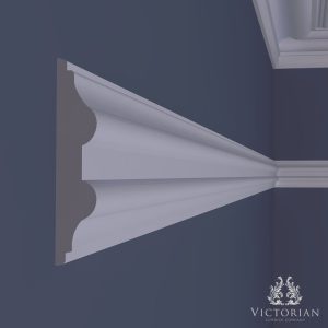 P23 handmade plaster dado rail installed on an interior wall with decorative panel mouldings in a traditional room.