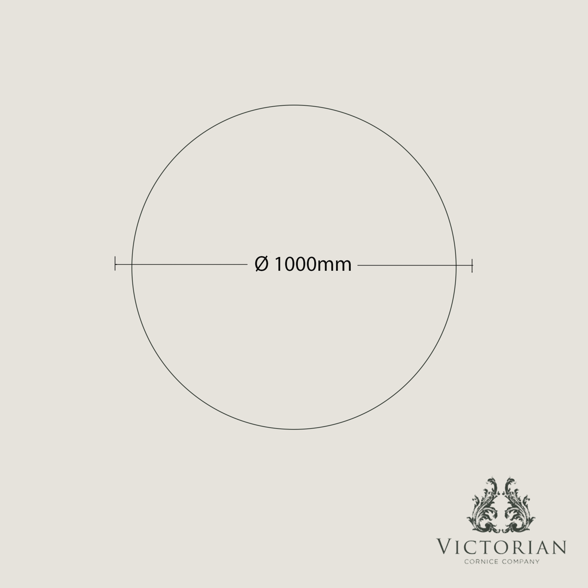 R49 Multipiece Plaster Ceiling Rose size diagram showing 1000mm diameter