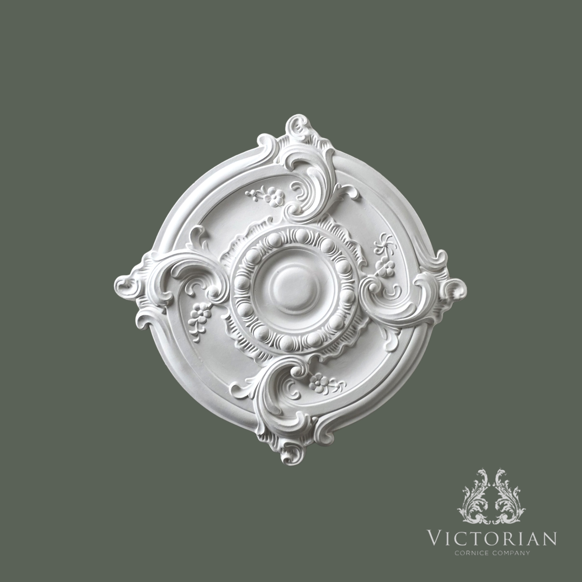 R11 plaster ceiling rose 495mm decorative scroll design square style ceiling centre