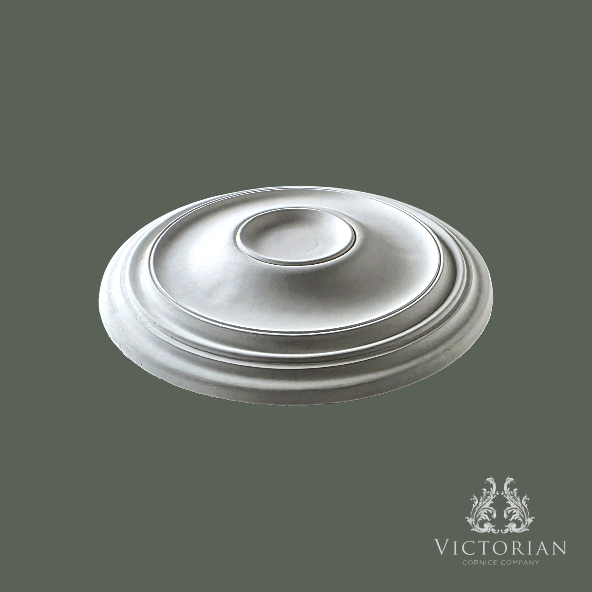 R13 plaster ceiling rose 510mm side profile showing depth and plain circular detail