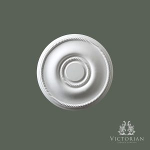 R22 plaster ceiling rose 372mm rope edge detail plain circular ceiling centre