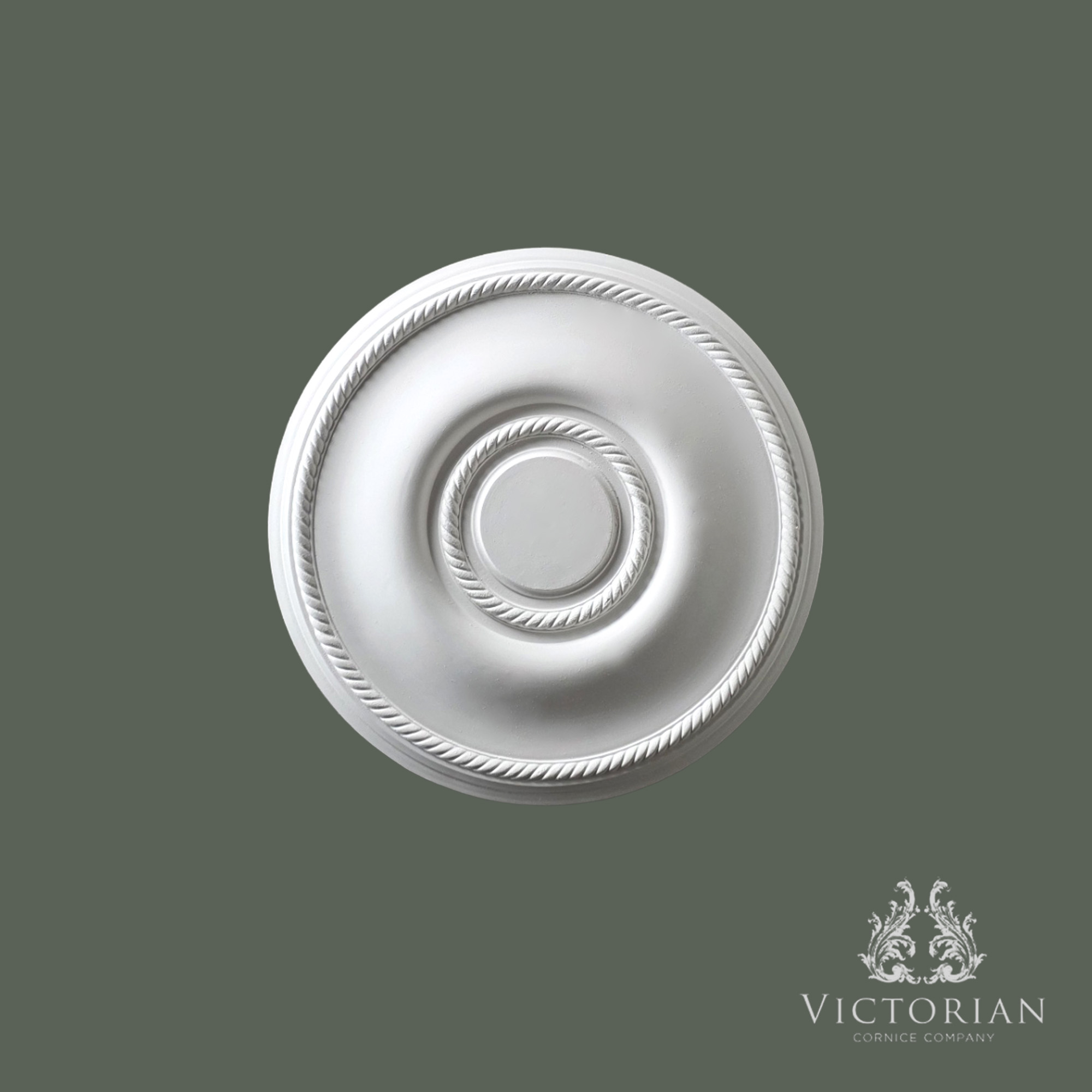 R22 plaster ceiling rose 372mm rope edge detail plain circular ceiling centre