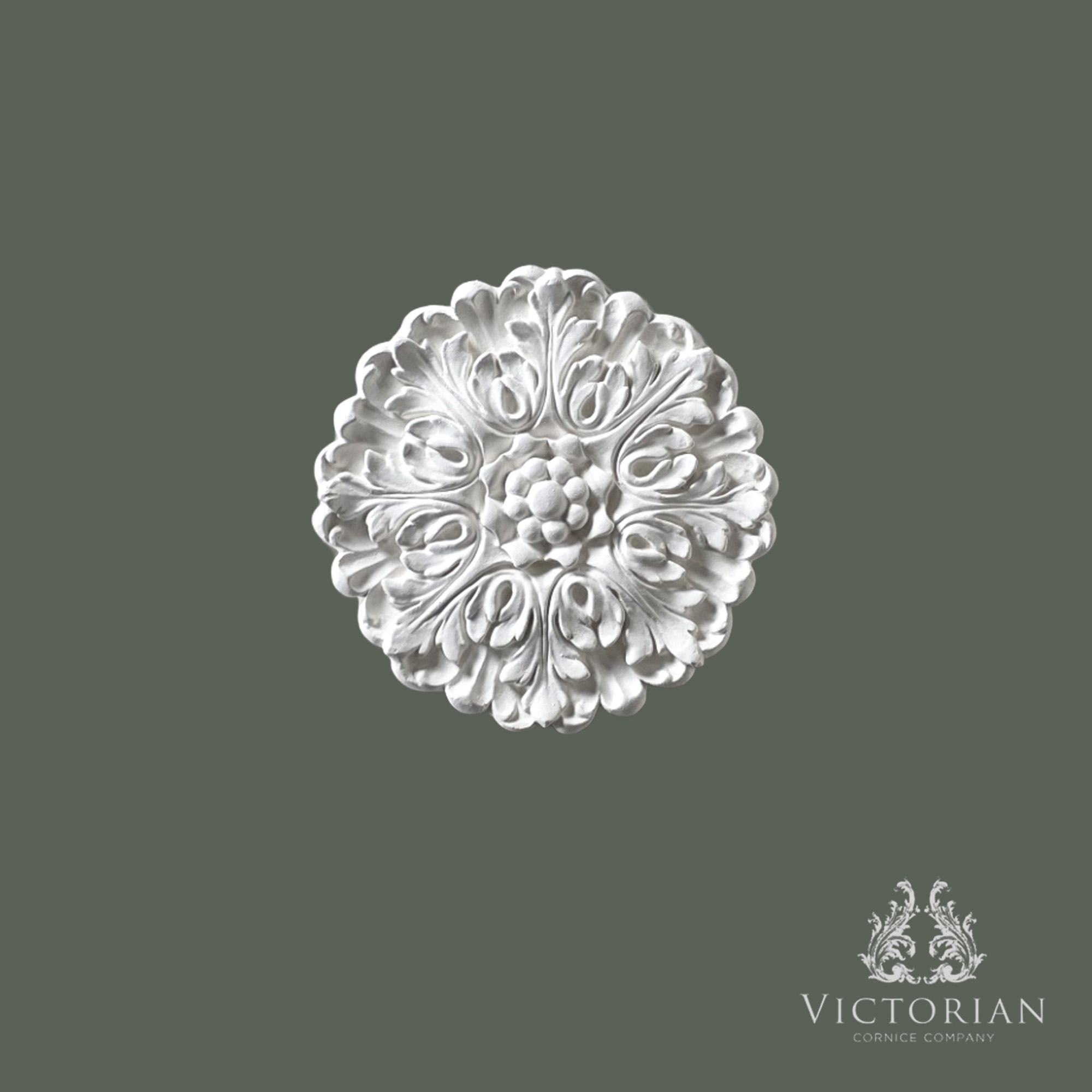 R38 plaster ceiling rose 257mm decorative floral design compact ceiling centre
