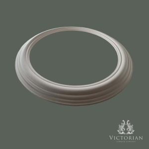 R40A Handmade Plaster Ceiling Ring – Side Profile Side profile of the R40A handmade plaster ceiling ring showing its smooth layered profile and traditional handcrafted plaster construction.
