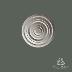 Front view of the R40B handmade plaster ceiling rose featuring a clean concentric stepped design, ideal for both traditional and contemporary interiors.