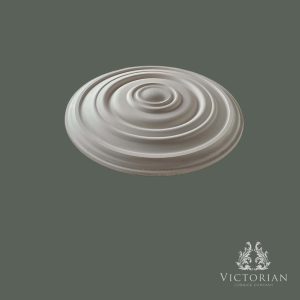 R40B Handmade Plaster Ceiling Rose – Side Profile Side profile of the R40B handmade plaster ceiling rose showing its elegant domed stepped profile and handcrafted plaster finish.
