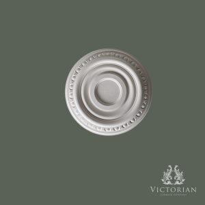 Front view of the R6 handmade plaster ceiling rose featuring a classic concentric design with an elegant egg and dart outer border.
