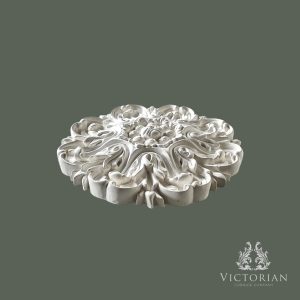R60 plaster ceiling rose 440mm side profile showing acanthus leaf depth detail