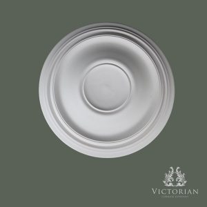 R73 handmade plaster ceiling rose, 850mm diameter, featuring a plain recessed centre with elegant concentric moulded rings.