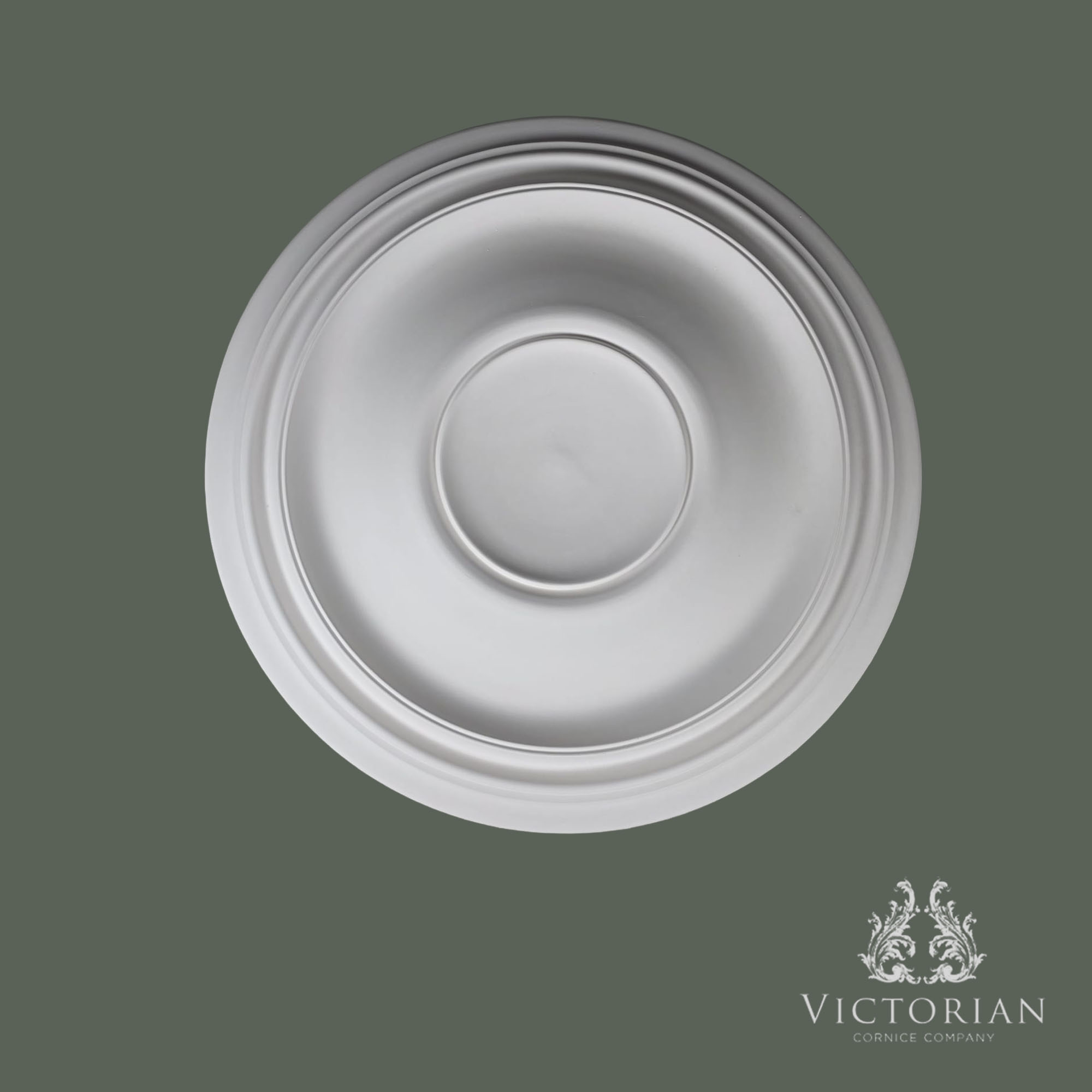 R73 handmade plaster ceiling rose, 850mm diameter, featuring a plain recessed centre with elegant concentric moulded rings.