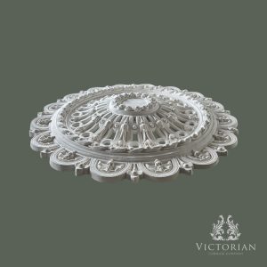 R8 plaster ceiling rose 830mm side profile showing depth and ornate radial detail