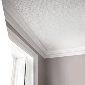 Lincrusta Villa Louis ceiling covering with decorative embossed pattern in traditional interior