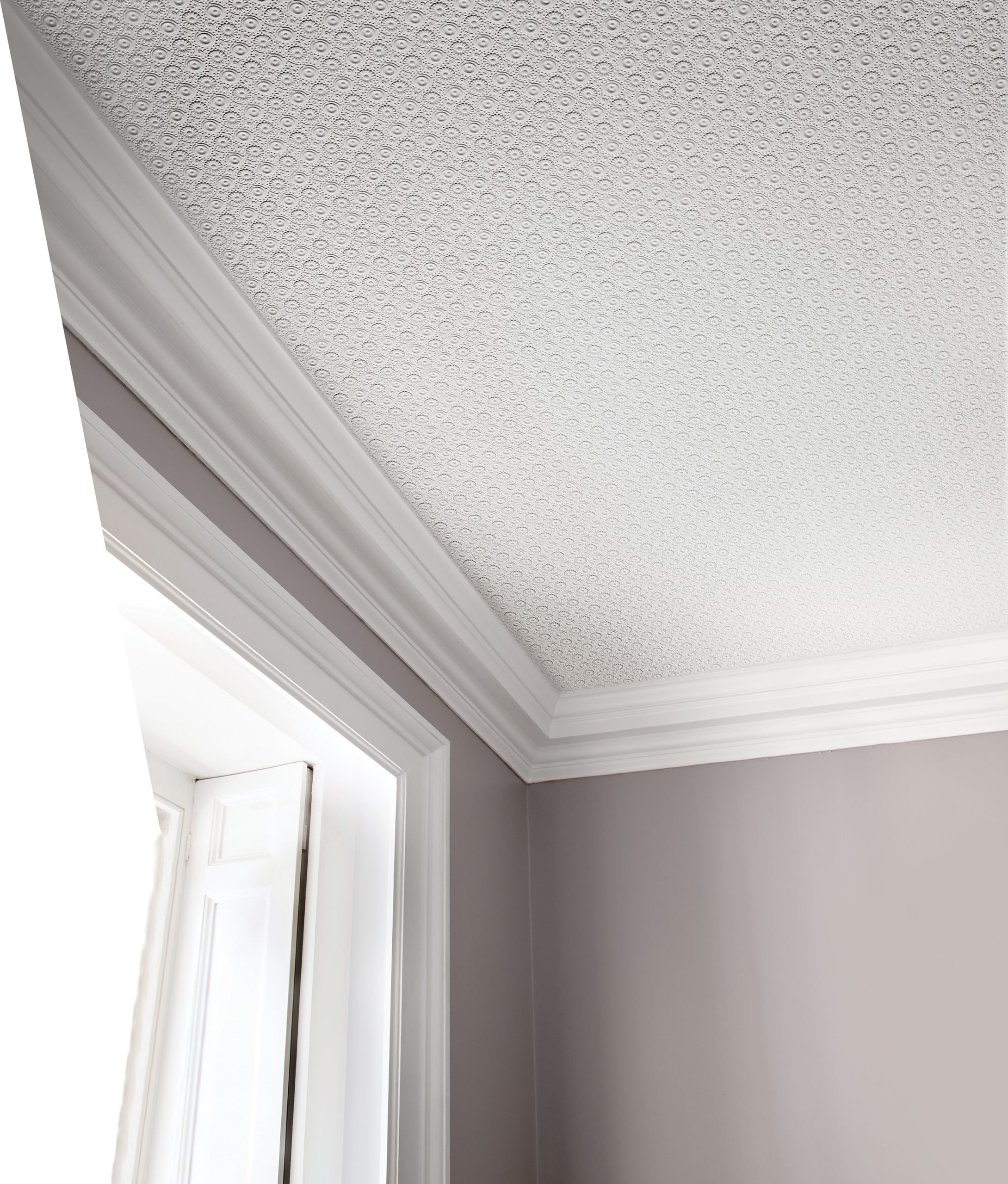 Lincrusta Villa Louis ceiling covering with decorative embossed pattern in traditional interior