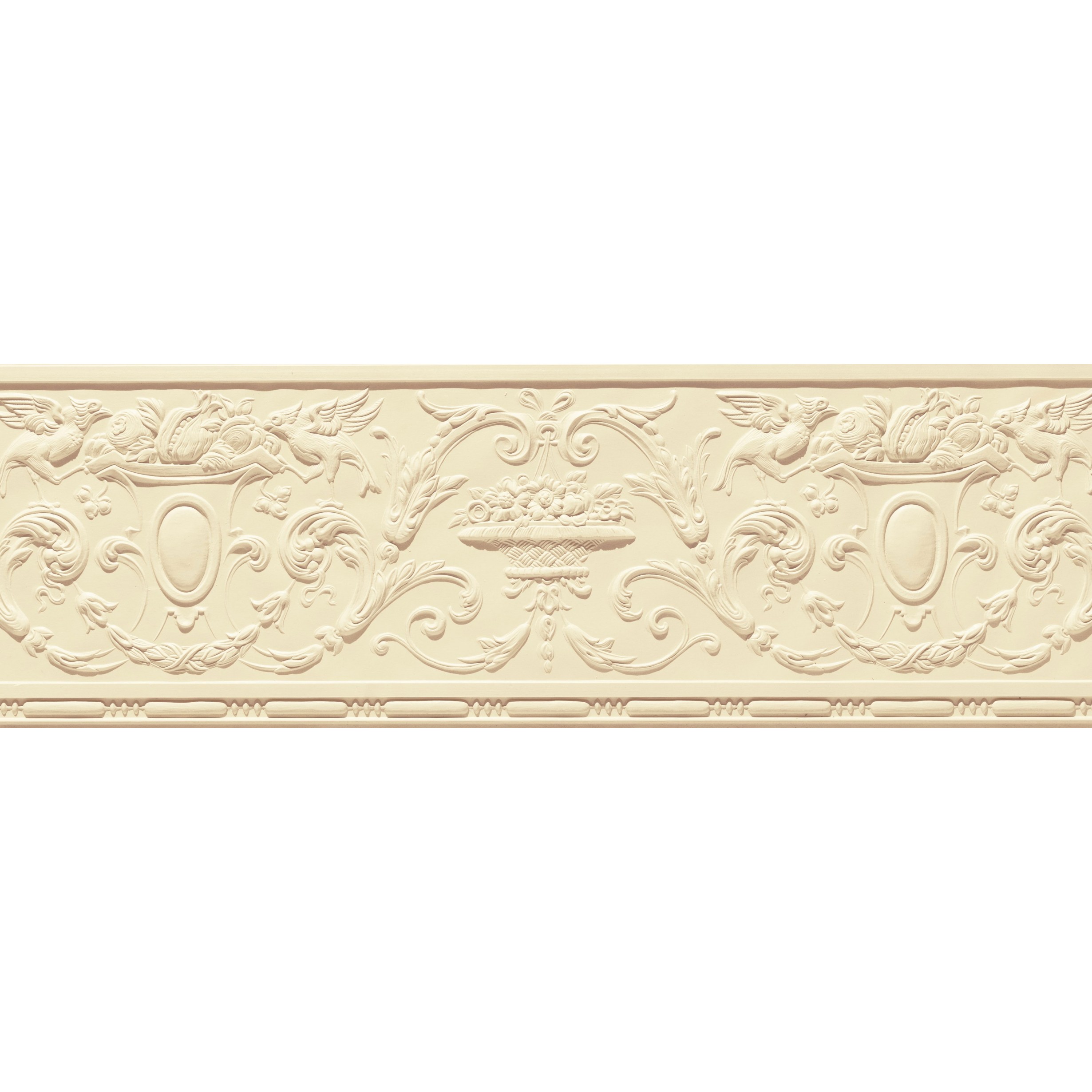 Lincrusta RD1947FR Anne Frieze decorative embossed wall frieze with floral urn and cherub design