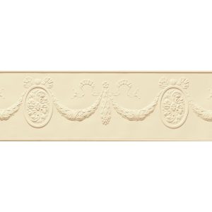 Lincrusta RD1948FR Cameo Frieze decorative embossed wall frieze with floral swags and cameo medallions
