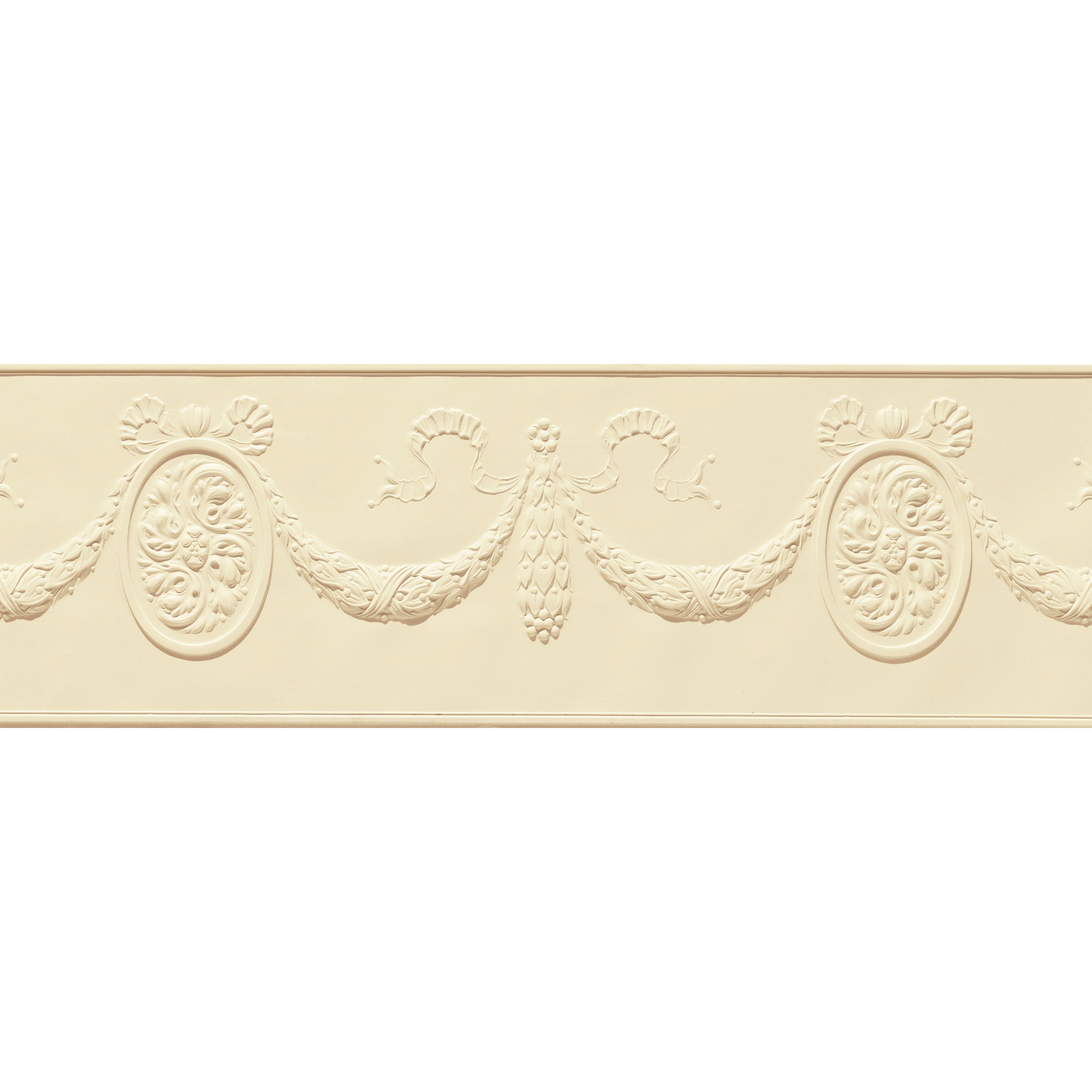 Lincrusta RD1948FR Cameo Frieze decorative embossed wall frieze with floral swags and cameo medallions