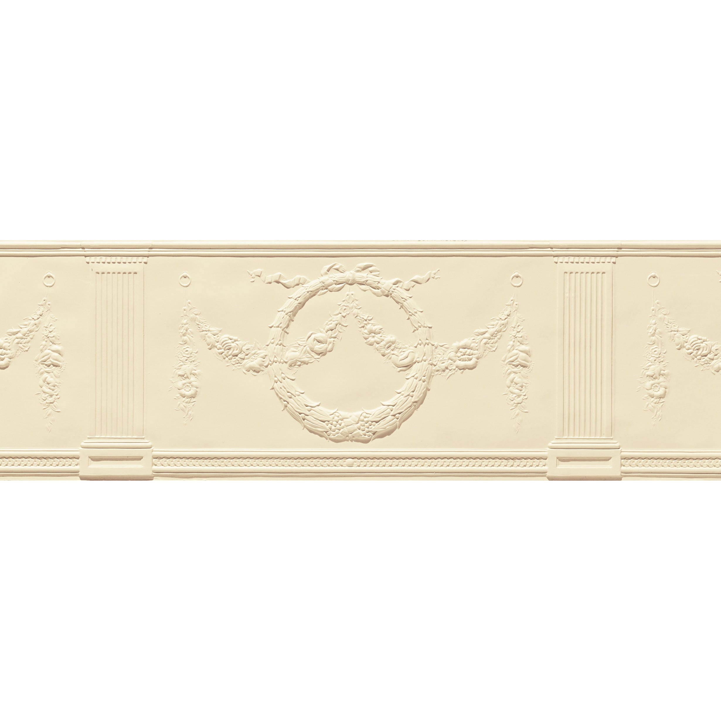 Lincrusta RD1949FR Adelphi Frieze decorative embossed wall frieze with floral garlands, wreaths and classical pilasters