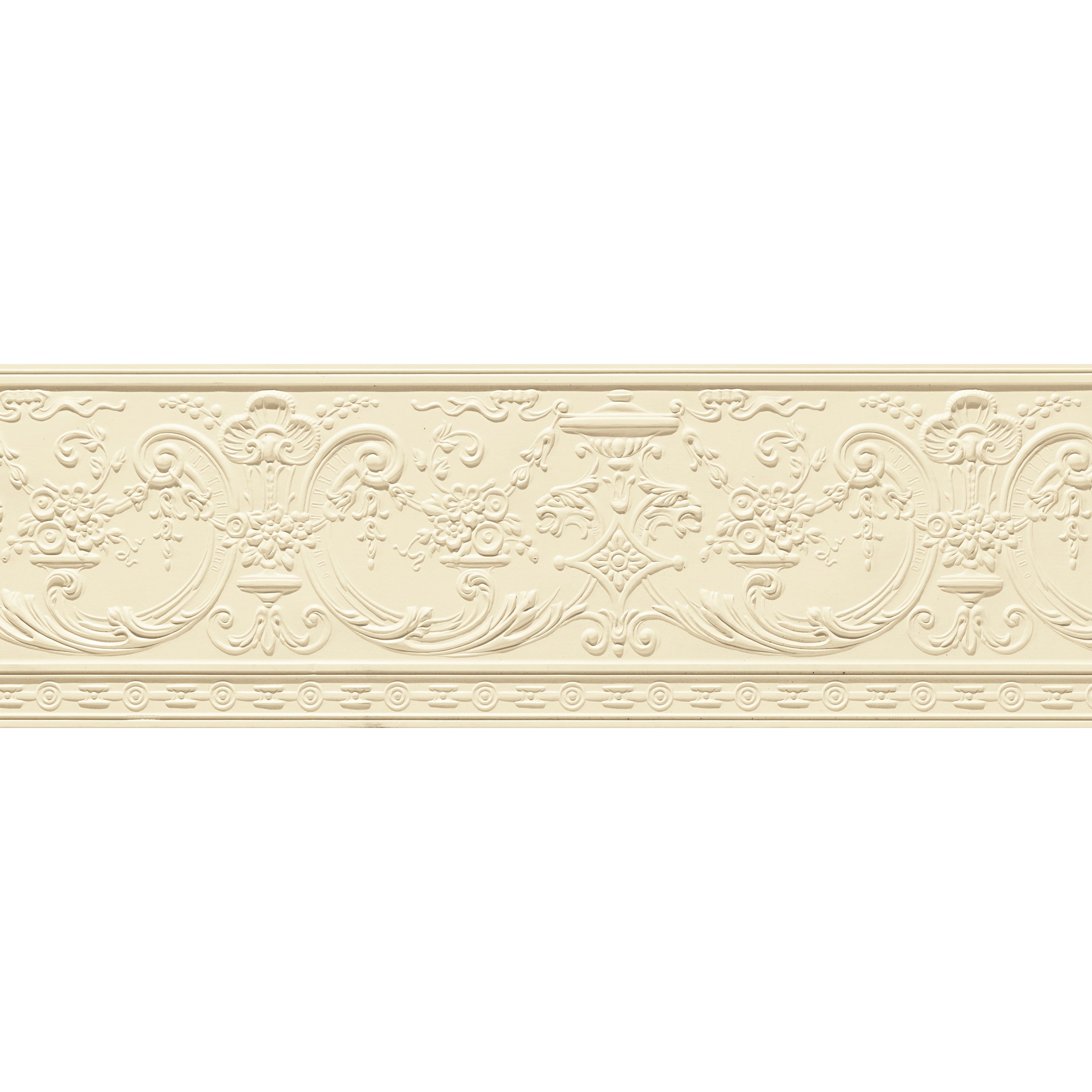 Lincrusta RD1957FR Empire Frieze decorative embossed wall frieze with classical urns, scrollwork and floral motifs