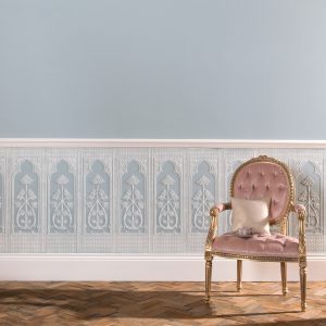 Lincrusta RD1967FR Gothic Dado Installed Lincrusta RD1967FR Gothic Dado installed as decorative wall panelling in a classic interior