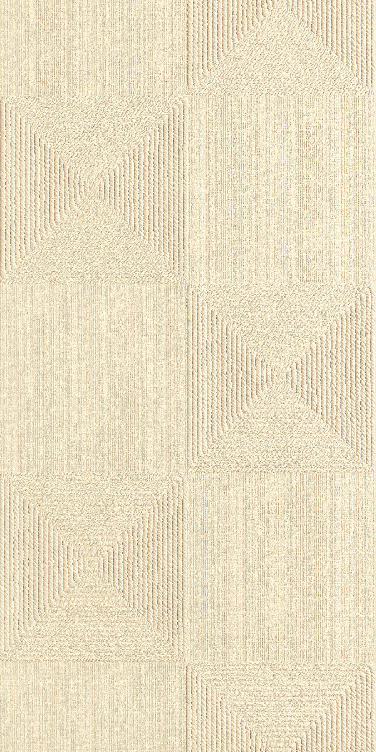 Lincrusta geometric wallcovering with textured pyramid pattern in cream finish