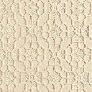 Lincrusta Elizabeth embossed wallcovering in cream with geometric decorative pattern