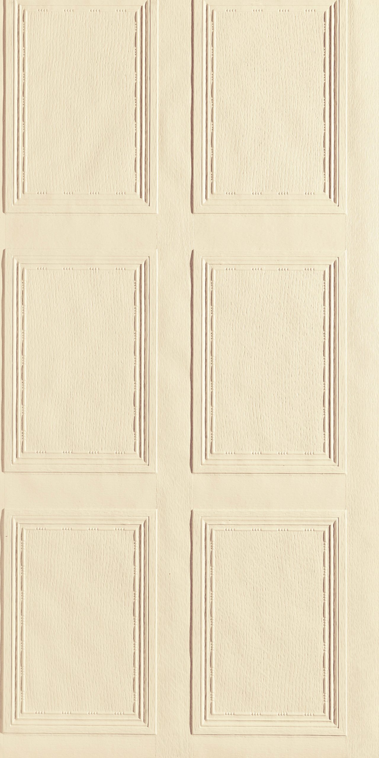 Lincrusta Georgian panel wallcovering with embossed panel detail in cream finish