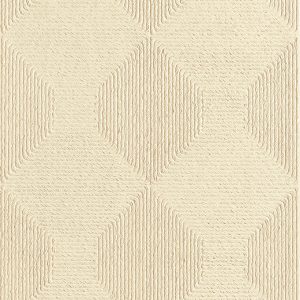 Lincrusta geometric wallcovering with textured square pattern in cream finish