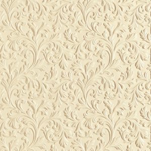 Lincrusta embossed acanthus leaf wallcovering with flowing traditional scroll design