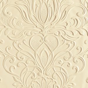 Lincrusta ornamental floral wallcovering with embossed scrolling botanical pattern