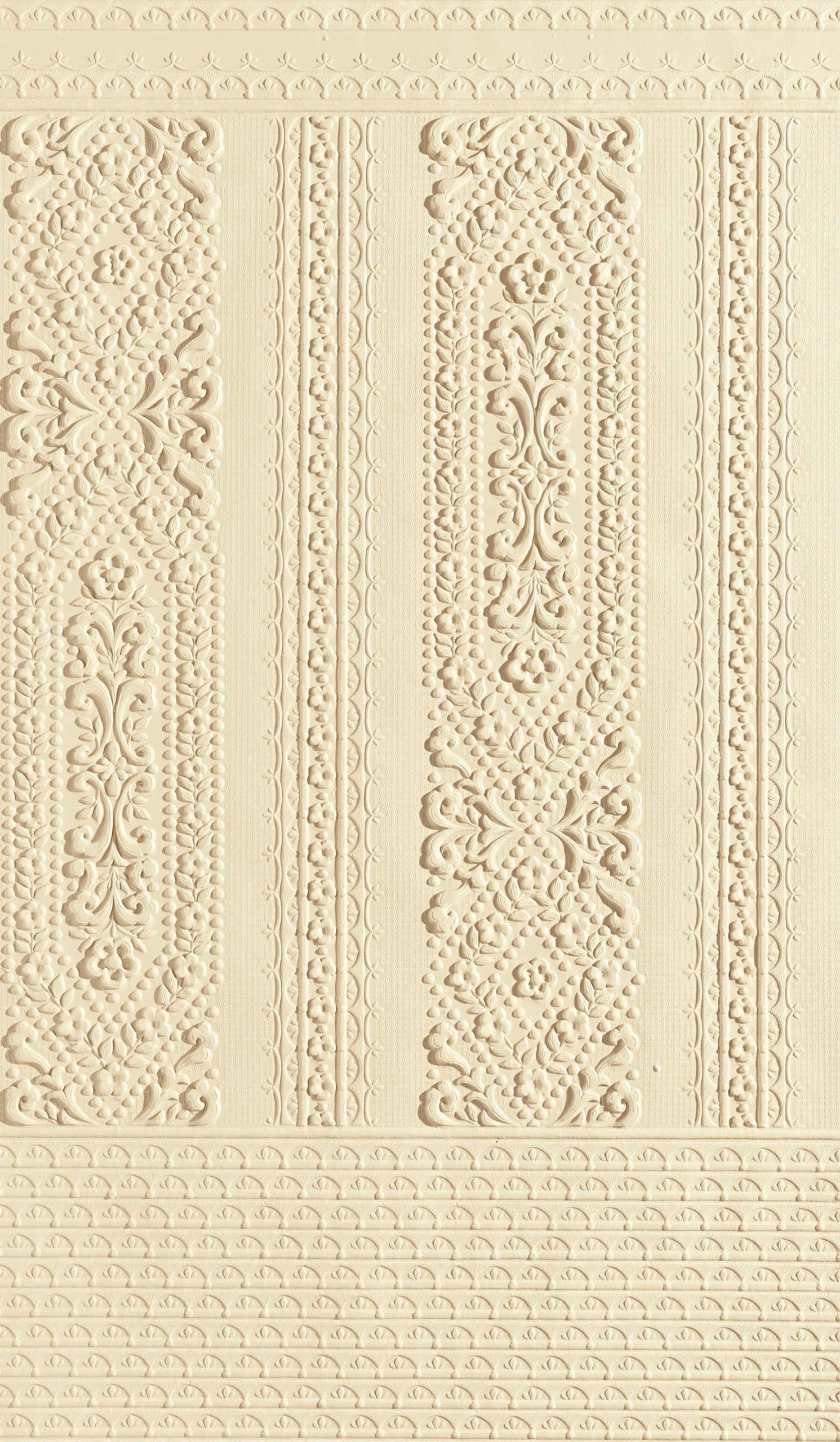 Lincrusta RD1966FR Seville Dado decorative embossed wall panel with floral medallions and classical detailing
