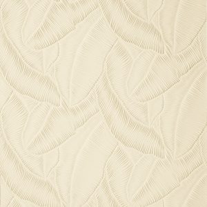 Lincrusta embossed wallcovering with overlapping tropical leaf pattern and textured detailing