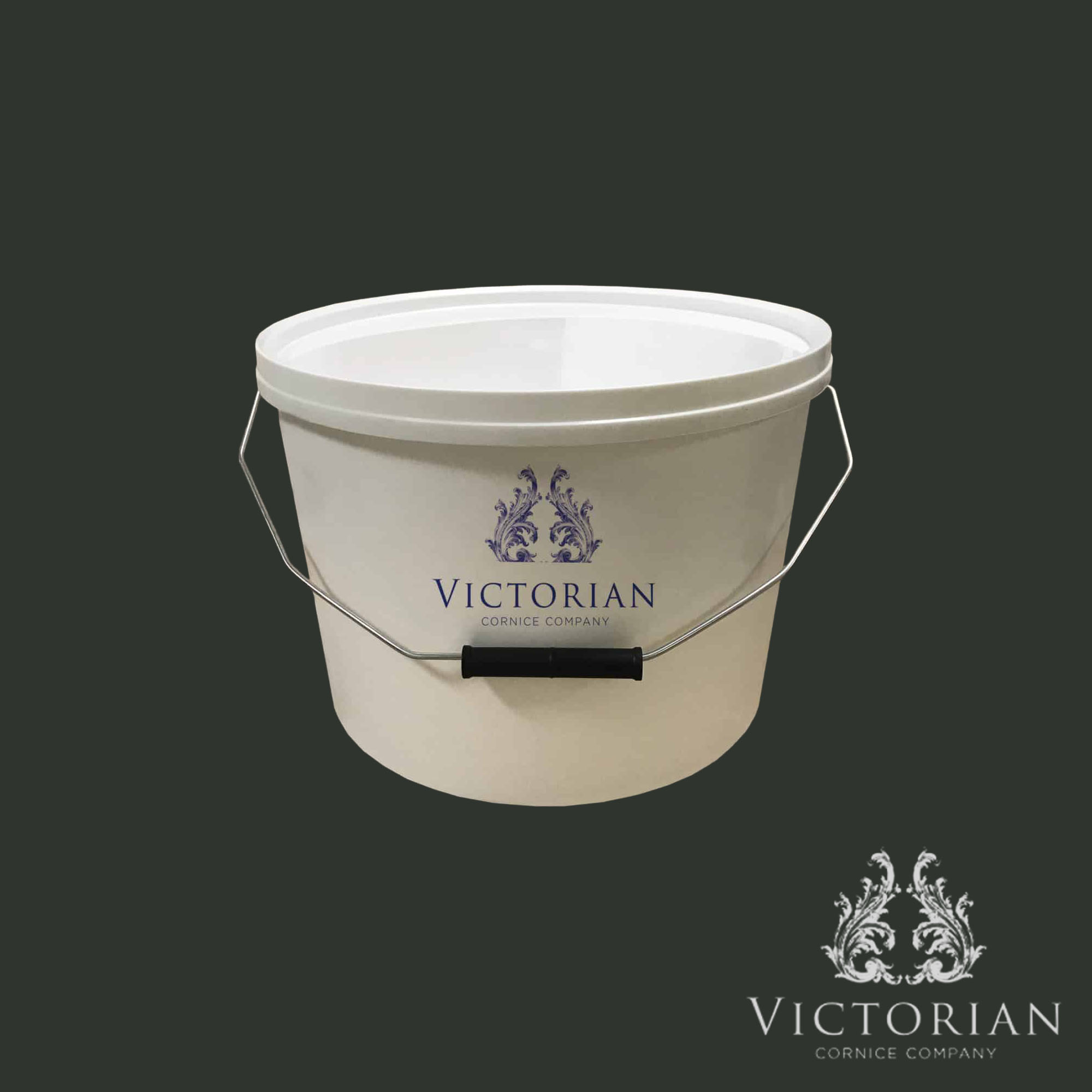 1kg casting plaster cornice filler bucket for repairing joints and filling imperfections in plaster mouldings.