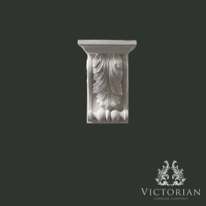 Decorative plaster corbel with acanthus leaf detail handcrafted for traditional interiors