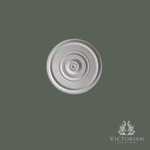 R25 handmade plain plaster ceiling rose with stepped concentric ring design, 372mm diameter.