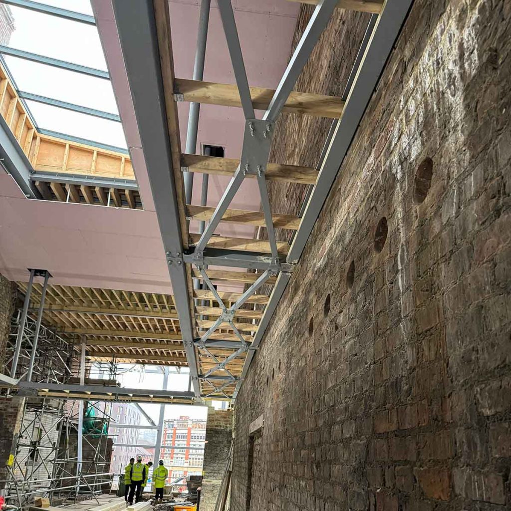 Interior of Worswick Chambers in Newcastle during the heritage restoration works
